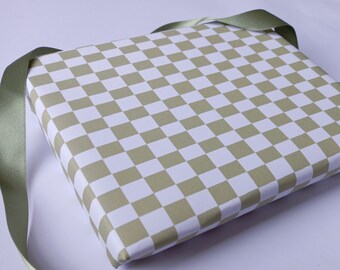 Spring Green Gingham Check Gift Wrap - Luxury Gift Wrap - Wrapping Paper