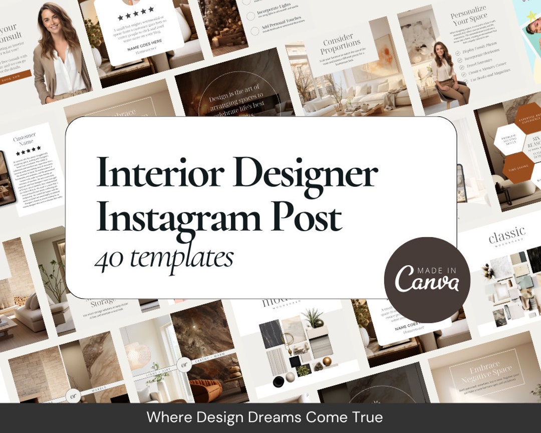 Interior Design Social Media Interior Design Canva Templates Interior ...