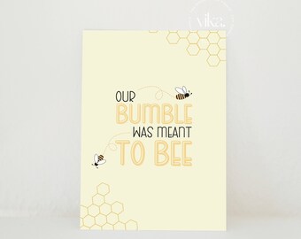 Bumble Bee Meant to Be Anniversary Card A5 Gift, 1st Anniversary Gift, Couple Dating One Year Anniversary Gift, Girlfriend and Boyfriend