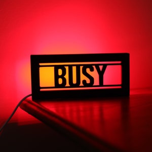 Busy desk usb light - 6-inch business meeting work from home busy tabletop LED neon sign with switch