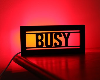 Busy desk usb light - 6-inch business meeting work from home busy tabletop LED neon sign with switch