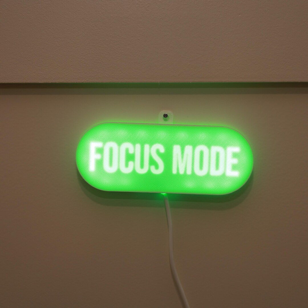 Focus Break Sign 5” Focus Mode LED Sign – USB Work Indicator, Office Door Sign, With ...