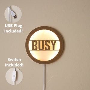 Busy USB Light - 5-inch business meeting work from home LED neon sign with switch