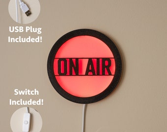 On Air USB Light - 5-inch work from home recording LED neon sign with switch