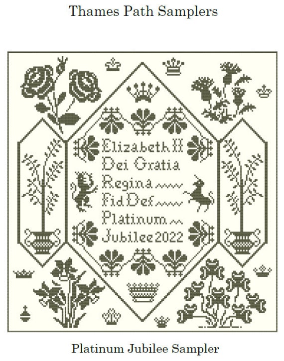 Paste 2022 Christmas Sampler Platinum Jubilee 2022 Cross Stitch Sampler Pdf Pattern | Etsy Australia