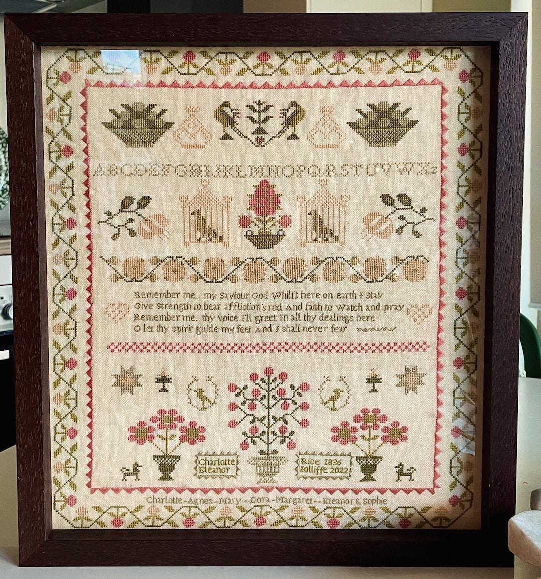 Charlotte Rice 1836- Our Family Sampler- PDF Cross Stitch Chart - Etsy