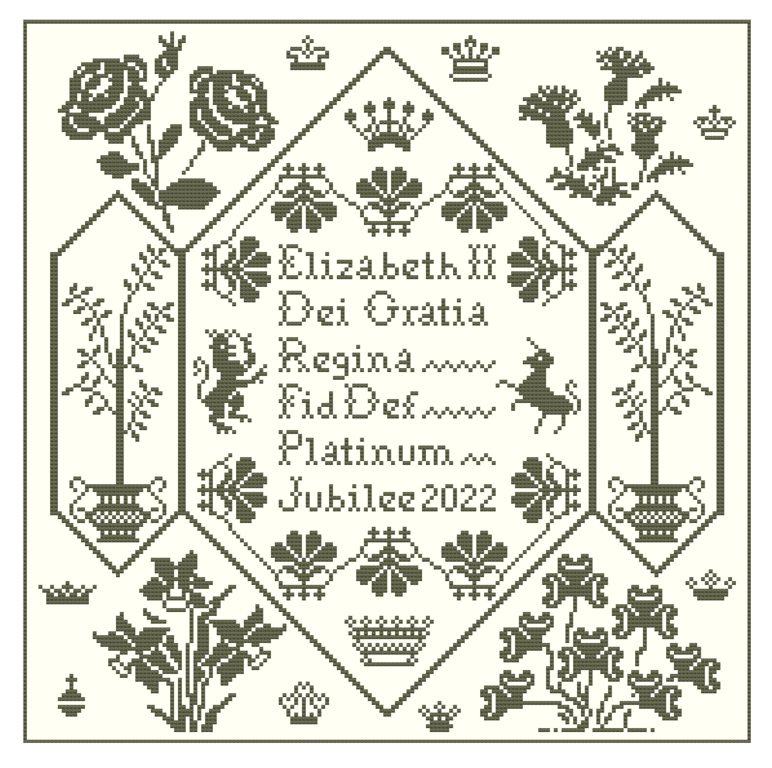 Paste 2022 Christmas Sampler Platinum Jubilee 2022 Cross Stitch Sampler Pdf Pattern | Etsy Australia