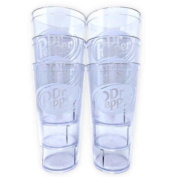 24oz Restaurant Grade Dr. Pepper Clear Heavy-Duty Plastic Tumblers - Reusable, Shatterproof, Stackable, BPA Free Drinkware Cups