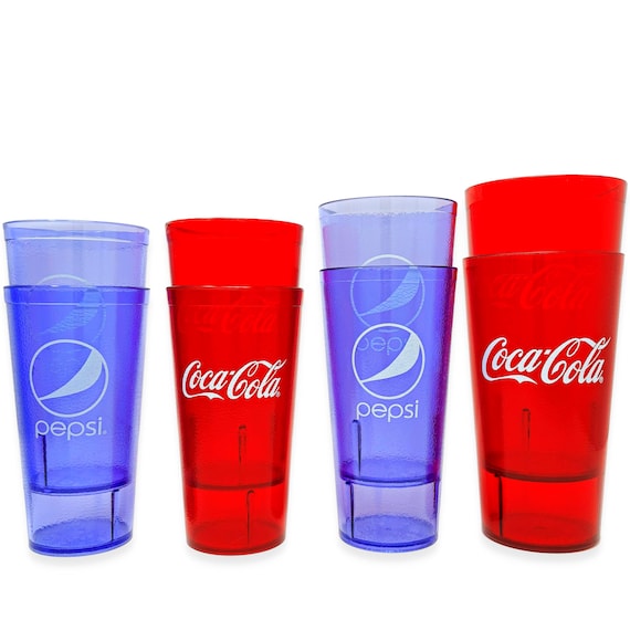 The Kitchen Boutique Coca-Cola & Pepsi Tumblers, 20oz/22oz/24oz/32oz – 2 Pack - Heavy-Duty, Shatterproof, Reusable, Stackable, BPA Free