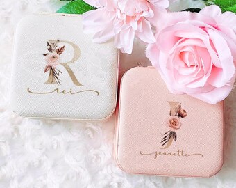 Personalized jewellry Box, Mothers Day Gift, Custom Travel jewelry case, Bridesmaid Gift, Witness Proposal, Wedding favors