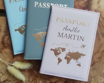 Protège passeport personnalisé, étui pour passeport, Housse passeport, Pochette passeport prénom