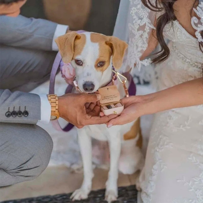 Personalisierte Ringbox für Hunde, originelle Ringhalterhülle für Ihren besten vierbeinigen Freund Originelle Hochzeit Bild 3