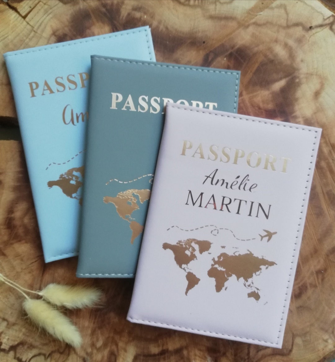 Personalized Passport Holder, Custom Name Passport Cover, Travel Gift