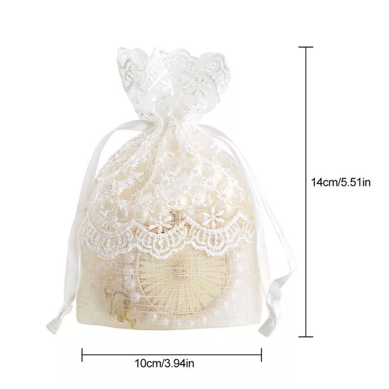 Lace Wedding Favor Bags, Wedding candy bags, Lace favor bags , Baby shower favors candy bags lace drawstring bags wedding favors image 6