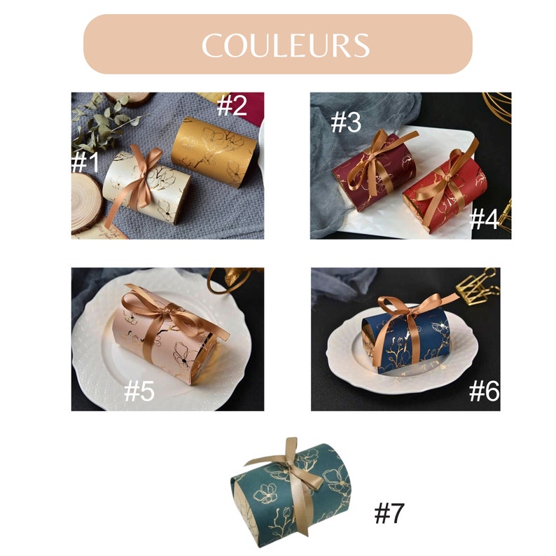 Boîtes cadeaux invités Mariage avec ruban, Petites Boites coffret pour Ferrero Rocher, bonbons ou chocolats image 8