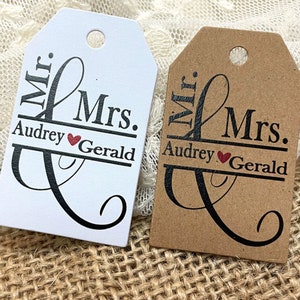 Wedding Favor tags personalized with names and wedding date, Rustic Wedding Kraft Tags Custom Favor Boxes Tags image 6