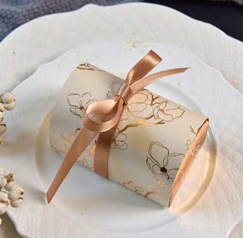 Boîtes cadeaux invités Mariage avec ruban, Petites Boites coffret pour Ferrero Rocher, bonbons ou chocolats image 1