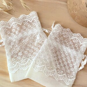 Lace Wedding Favor Bags, Wedding candy bags, Lace favor bags , Baby shower favors candy bags lace drawstring bags wedding favors image 4