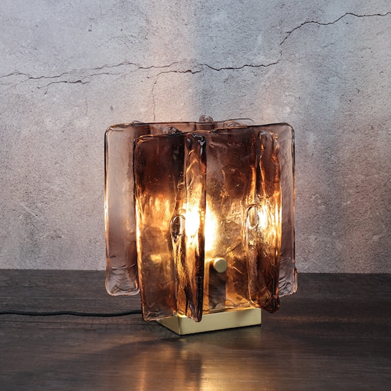 Cognac Hand Blown Glass Table Lamp