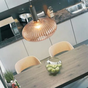 Luxury Modern Indoor Pendant Light With Ribbed Glass Texture 12 image 2