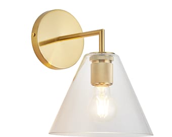 Modern Industrial Style Glass Shade Wall Sconce with Interior Milling Detail, Perfect for Kitchen, Dining, Bedroom, Entryway