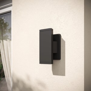 Farmhouse Style Contemporary Outdoor Wall Sconce Built In LED's - Rectangular Up/Down Light