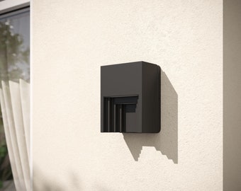 Modern Outdoor/Indoor Stepped Wall Light With Integrated LED - Chinese Lantern Style Down Light