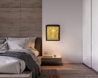 Moderne wandkandelaar met metalen gaasontwerp, armatuur in Japanse Scandinavische stijl, keuken, eetkamer, slaapkamer, entree