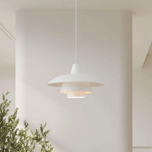 Scandinavian Style Pendant Light with Tiered Shade Detail, Perfect for Kitchen, Dining, Bedroom and Entryway Modern Nordic image 5