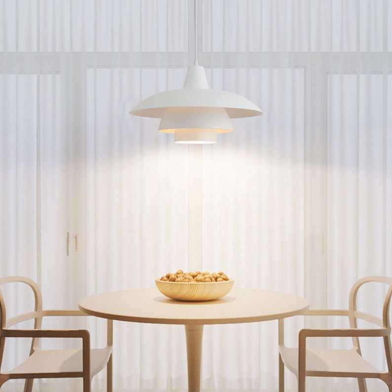 Scandinavian Style Pendant Light with Tiered Shade Detail, Perfect for Kitchen, Dining, Bedroom and Entryway Modern Nordic image 4