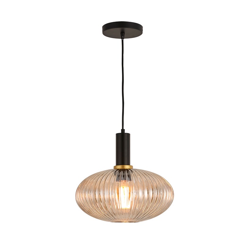 Luxury Modern Indoor Pendant Light With Ribbed Glass Texture 12 image 3