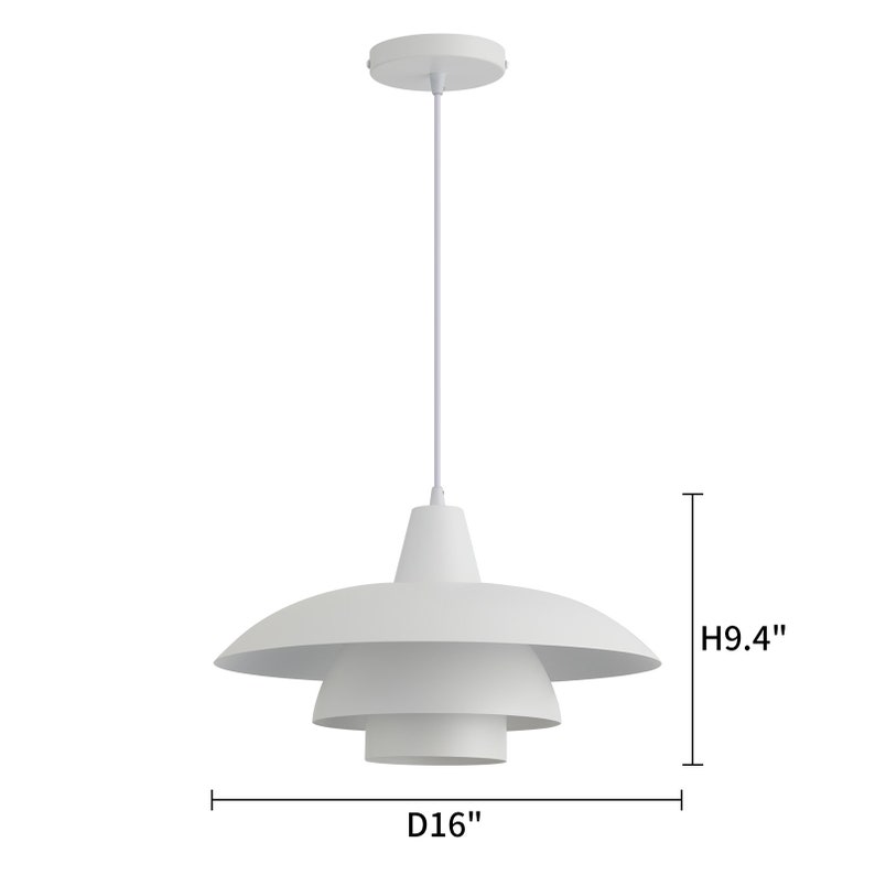 Scandinavian Style Pendant Light with Tiered Shade Detail, Perfect for Kitchen, Dining, Bedroom and Entryway Modern Nordic image 6