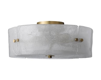 Frosted Glass Drum Flush Mount Ceiling Light