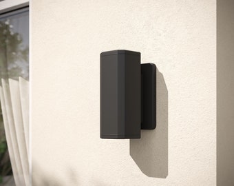 Modern Outdoor/Indoor Wall Light With Integrated LED - Cylindrical Up/Down Light