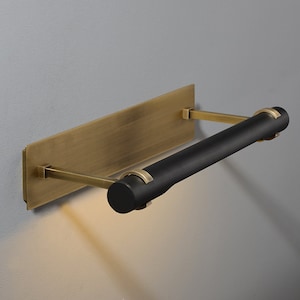 Modern Picture Light with Brass Color Base and Cylindrical Body