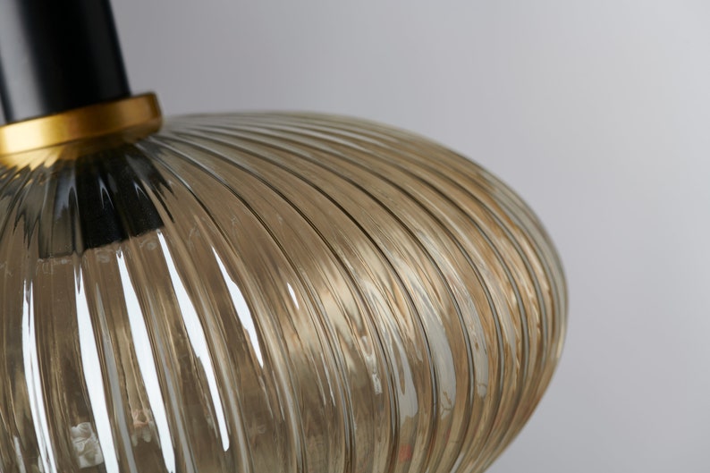 Luxury Modern Indoor Pendant Light With Ribbed Glass Texture 12 image 5
