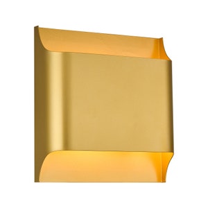 Modern Unique Gold Wall Sconce with Up and Down Light, Brutalist Mid-Century Inspired