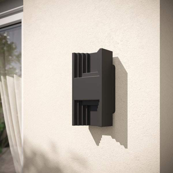 Modern Outdoor/Indoor Stepped Wall Light With Integrated LED - Lantern Style Up/Down Light