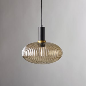 Luxury Modern Indoor Pendant Light With Ribbed Glass Texture 12 image 4