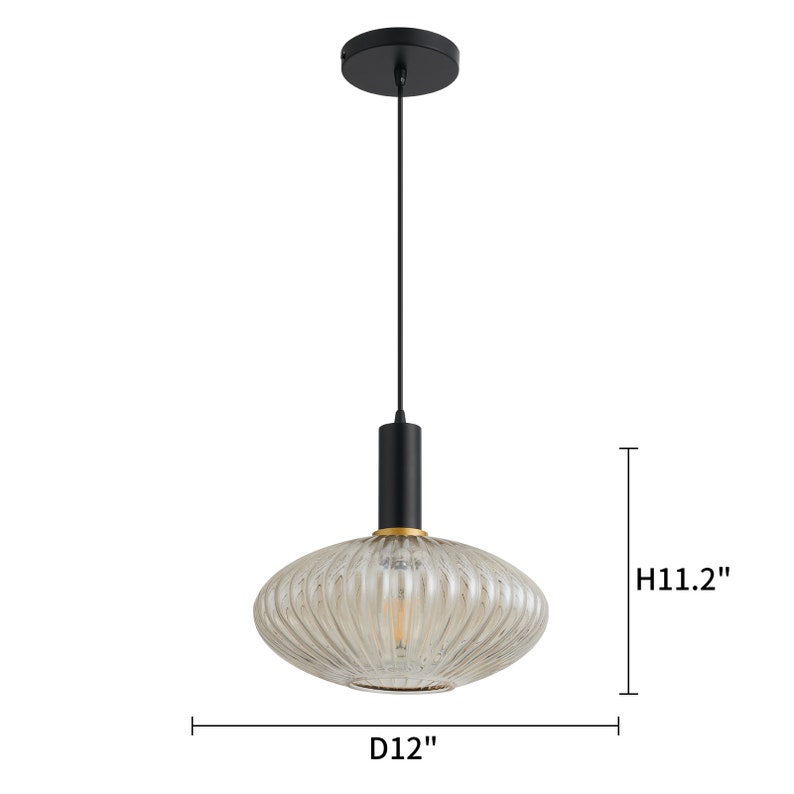 Luxury Modern Indoor Pendant Light With Ribbed Glass Texture 12 image 10