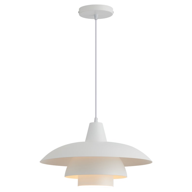 Scandinavian Style Pendant Light with Tiered Shade Detail, Perfect for Kitchen, Dining, Bedroom and Entryway Modern Nordic image 3