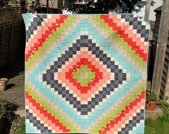 The colourful square quilt that grew and grew