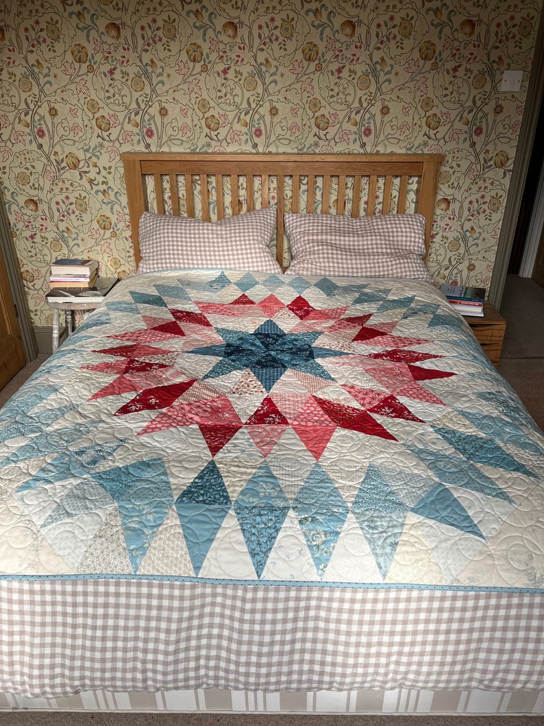 The Blue and Red Star Quilt image 1