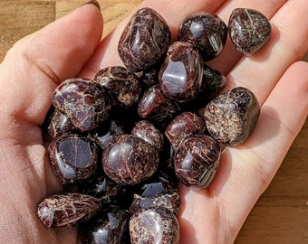 Dark Red Garnet Tumbled Stones