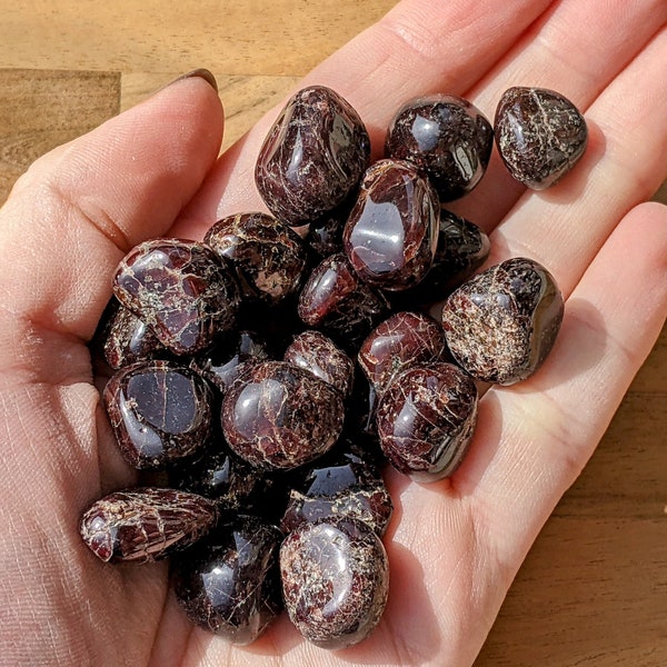 Dark Red Garnet Tumbled Stones