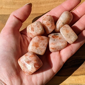 Sparkly Sunstone Tumbled Stones - A Grade