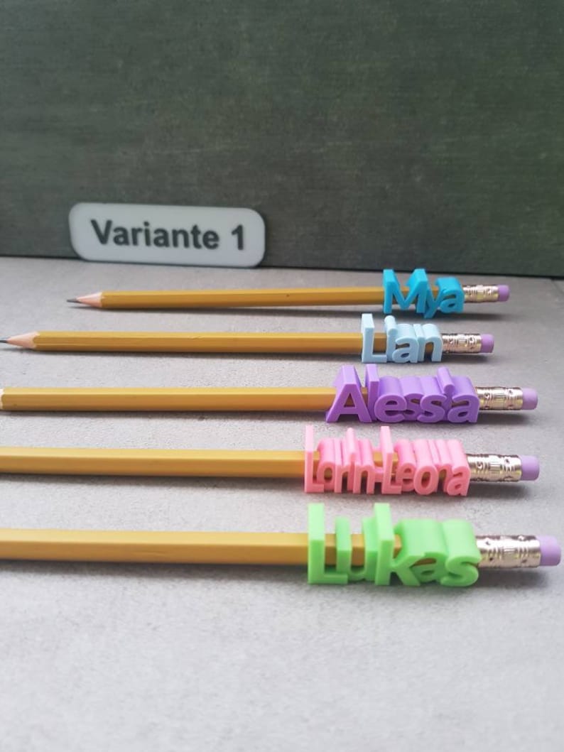 Personalisierte Stifte mit abnehmbaren Namen , für Linkshänder und Rechtshänder,Geburtstag,Schule,Weihnachten Bild 5
