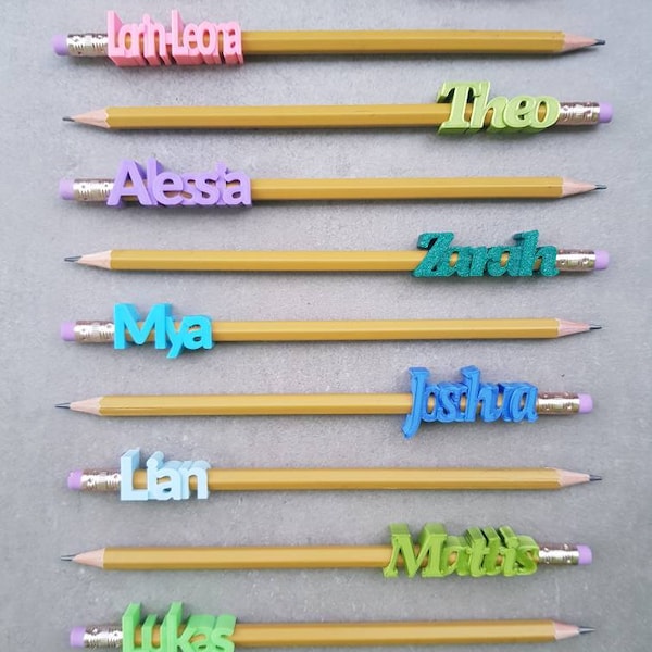 Stylos personnalisés avec noms amovibles, pour gauchers et droitiers, anniversaire, école, Noël