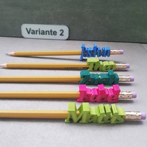 Personalisierte Stifte mit abnehmbaren Namen , für Linkshänder und Rechtshänder,Geburtstag,Schule,Weihnachten Bild 4
