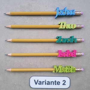 Personalisierte Stifte mit abnehmbaren Namen , für Linkshänder und Rechtshänder,Geburtstag,Schule,Weihnachten Bild 3
